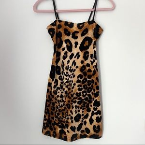Forever 21 Velvet cheetah print mini shift dress